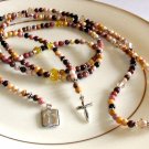 Boutique 48 Inch Loop LARIAT Necklace Swarovski Gemstone and Bali