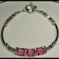 Swarovski Pink Crystal Cube Bracelet Gold Silver Jewelry Gift