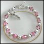 1st Communion Rosary Bracelet ~ Crucifix, Sterling Silver, Crystal and Pearl First Holy Communion