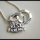 BEST FRIENDS FOREVER MOTHER 18 Inch Solid Sterling Silver Charm Necklace