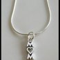 Sale!  MOM Heart Charm Necklace 18" Solid Sterling Silver