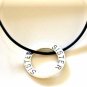 Solid Sterling SISTER Affirmation Necklace Leather 18 Inches