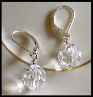 10mm Swarovski Round CLEAR Earrings Awesome Sparkle