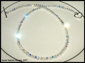 New SWAROVSKI 18 Inch CLEAR AB Crystal Necklace Sterling Silver
