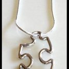 Autism Awareness Puzzle Necklace 18" 100% Sterling Silver