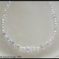 SWAROVSKI Cube & Round 18 Inch CLEAR AB Crystal Necklace Sterling Silver