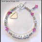 BIRTHSTONE One Name Grandmother Grandma Baby Name Bracelet Sterling Silver & Swarovski Crystal