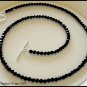 SWAROVSKI Round 16 Inch JET BLACK Crystal Necklace Sterling Silver