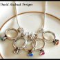 MOTHERS GIFT - 6 Baby Ring Birthstone Necklace Sterling Silver Jewelry