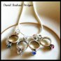 MOTHERS GIFT - 4 Baby Ring Birthstone Necklace Sterling Silver Jewelry