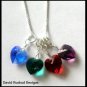 BIRTHSTONE 4 Heart Mom Mothers Necklace 18" Sterling Silver