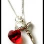 1st Communion BIRTHSTONE CRUCIFIX Necklace Sterling Silver Swarovski