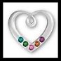 5 Bithstone Sterling Silver Baby Mothers Heart 18 In Necklace Gift