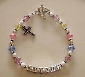 WALK TO EMMAUS Charm Bracelet DE COLORES crystal Silver