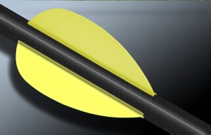 Flo Yellow Flash Vanes - hunting flex fletch archery vanes arrows fletching