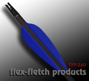 Flo Blue FFP 360 Flex-Fletch archery, vanes, hunting, arrows, target, fletching