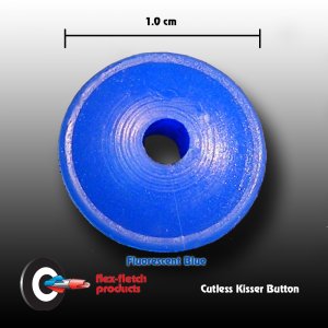 Flex-Fletch - Soft Kisser Button, Fluorescent Blue, small 1.0 cm