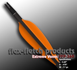 Extreme Vanes-Light Orange FFP 360X Flex-Fletch archery, vanes, hunting, arrows, target, fletching