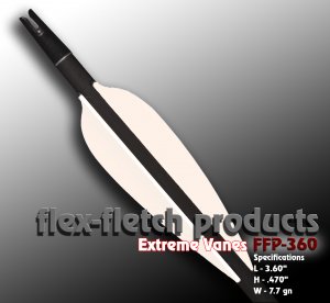 Extreme Vanes-White FFP-360X Flex-Fletch archery, vanes, hunting, arrows, target, fletching