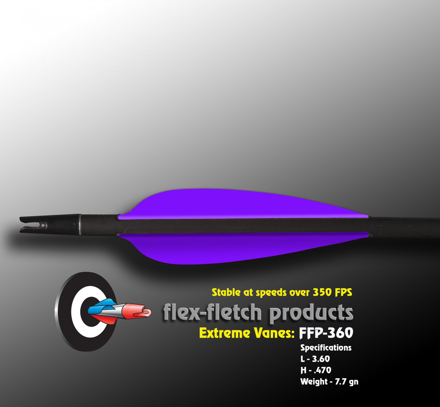 Extreme VanesPurple FFP 360X FlexFletch archery, vanes, hunting