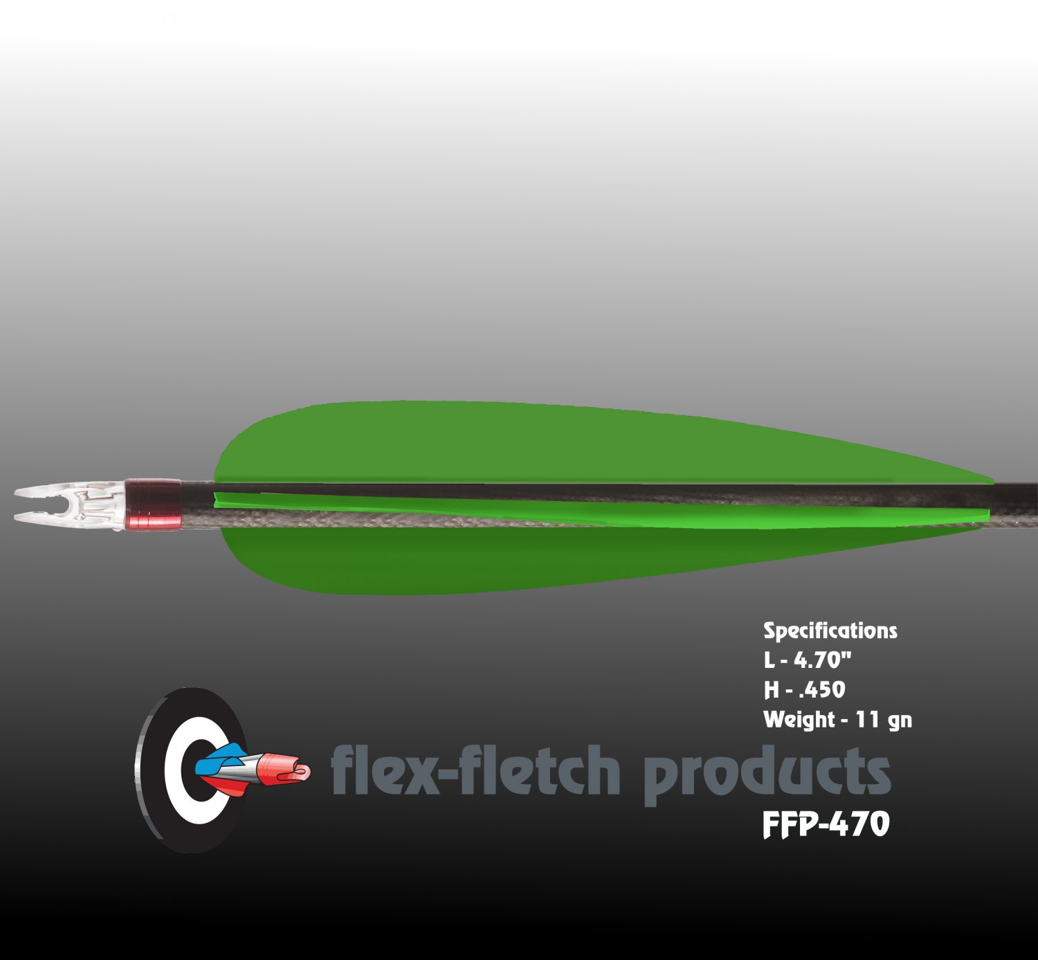 FFP470 Florescent Green FlexFletch, archery, vanes, hunting, arrows