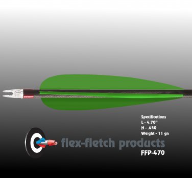 FFP-470 Florescent Green Flex-Fletch, archery, vanes, hunting, arrows, target, fletching
