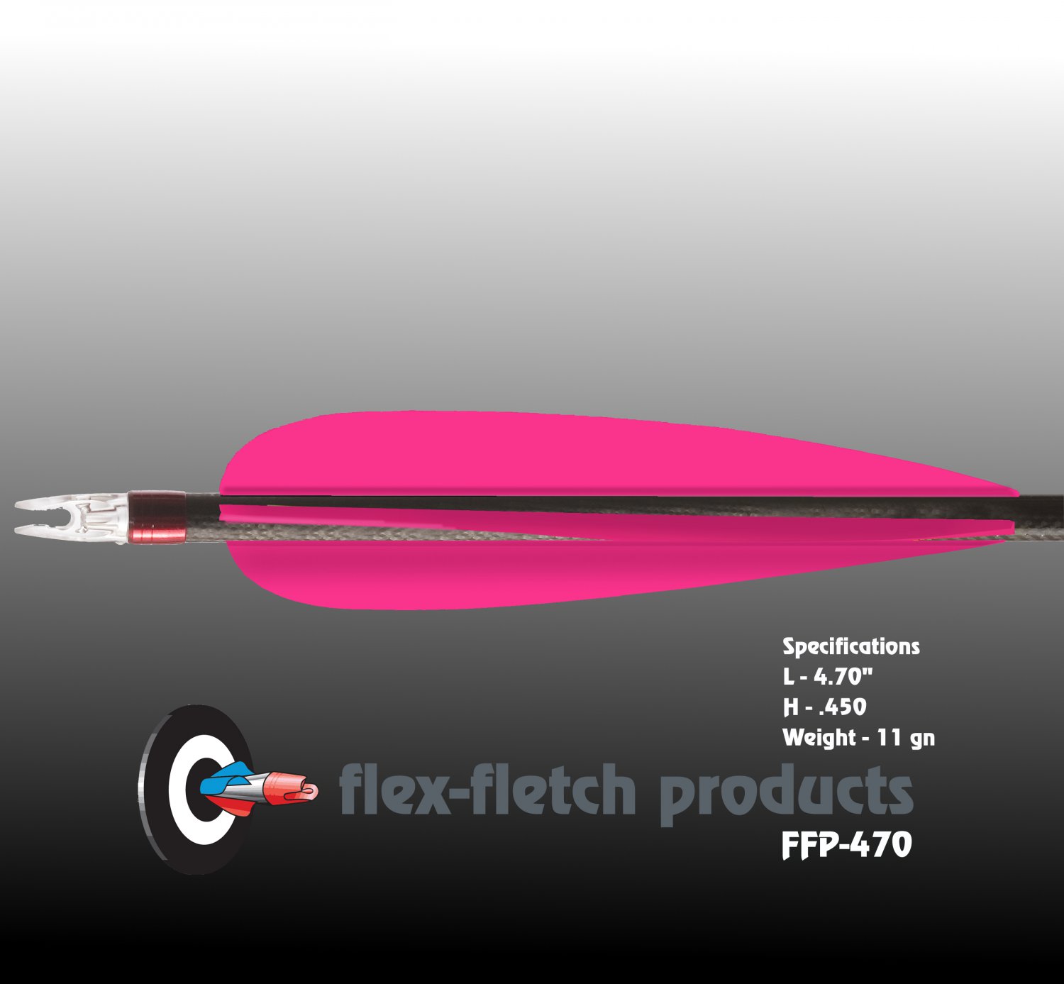 FFP470 Florescent Red FlexFletch, archery, vanes, hunting, arrows, target, fletching