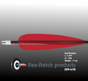 FFP-470 Real Red Flex-Fletch, archery, vanes, hunting, arrows, target, fletching