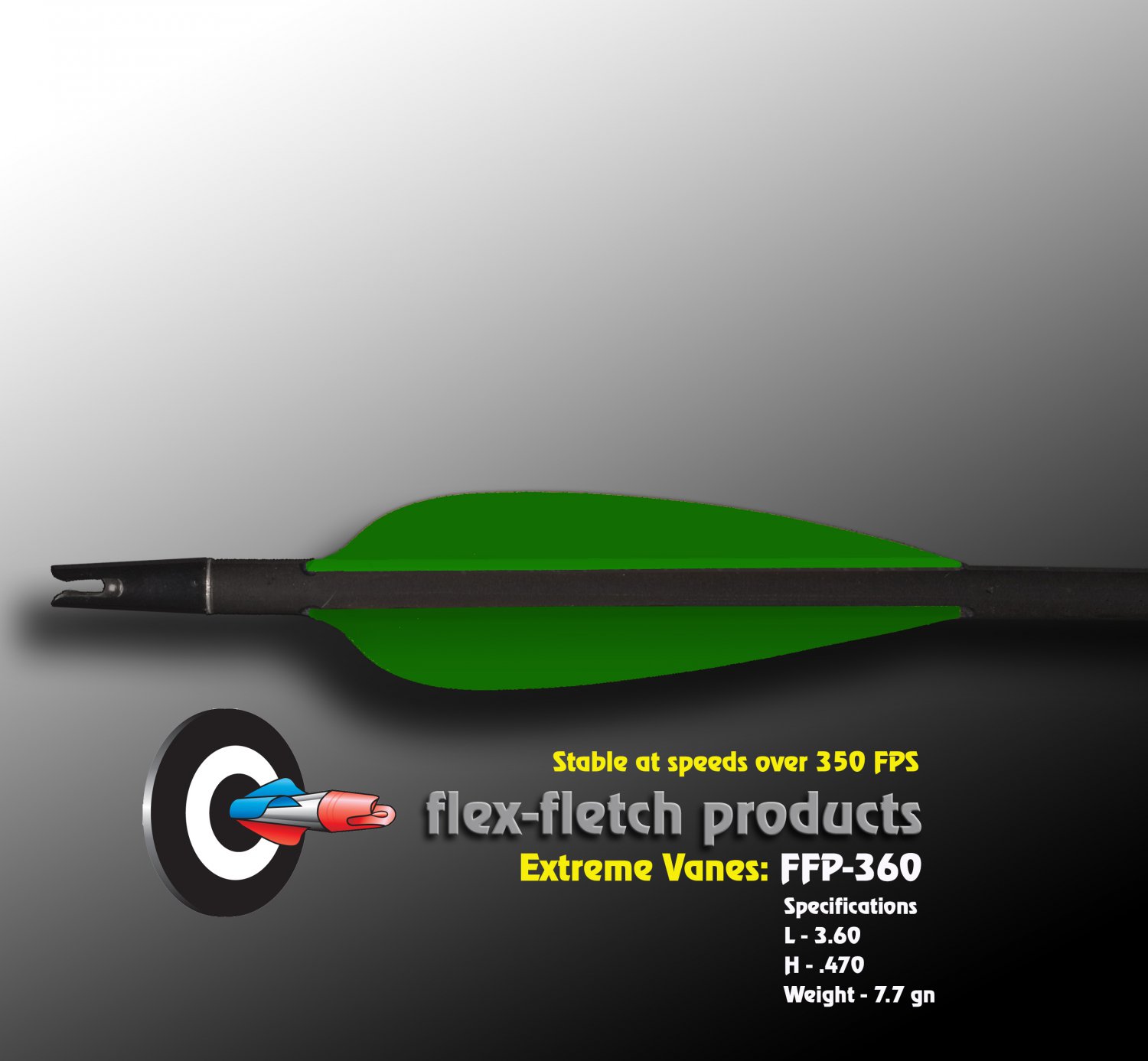 Extreme VanesFlo Green FFP 360X FlexFletch archery, vanes, hunting