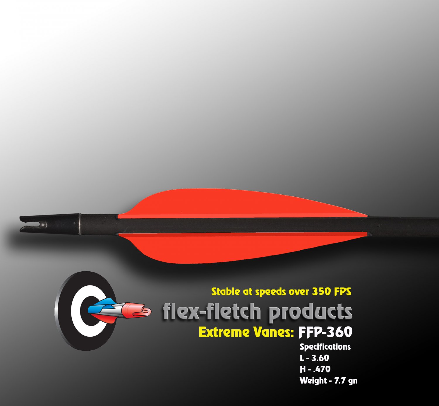 Extreme VanesBlaze Orange FFP 360X FlexFletch archery, vanes, hunting, arrows, fletching