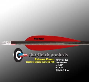 Extreme FFP-418X Real Red, Flex-Fletch, archery, vanes, hunting, arrows, target, fletching