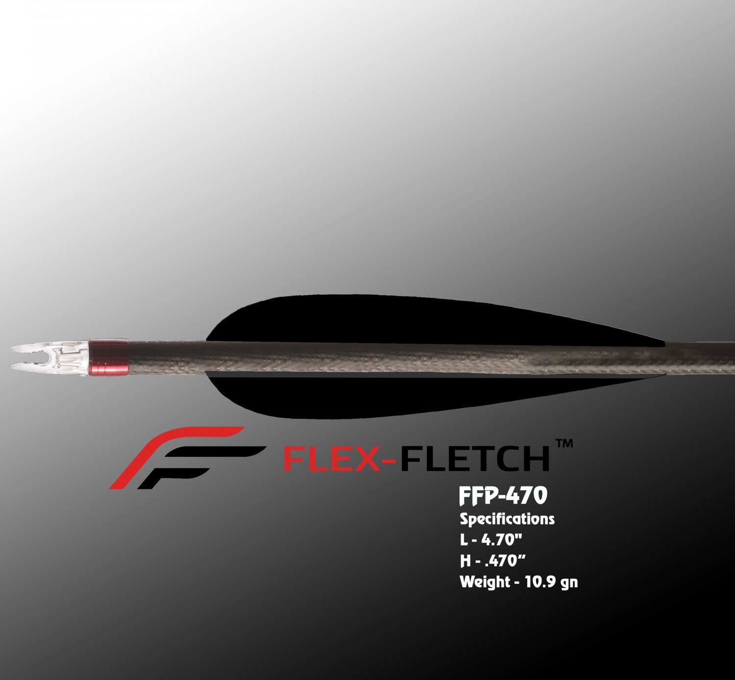 Black FFP418 FlexFletch archery, vanes, hunting, arrows, target, fletching