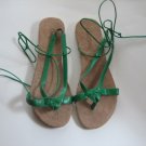 Women's Green Wrap Up Sandals Size 7-8 (Medium)