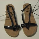 Women's Black Wrap Up Sandals Size 7-8 (Medium)