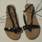 Women's Black Wrap Up Sandals Size 7-8 (Medium)