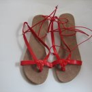 Women's Red Wrap Up Sandals Size 9-10 (Large)