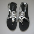 Women's Silver Gladiator Sandals Size 9/10 (Large)