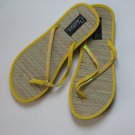 Women's Flip Flops Bamboo Like Yellow Sequin Thong Size 7-8 (Medium)