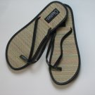 Women's Flip Flops Bamboo Like Black Sequin Thong Size 7-8 (Medium)
