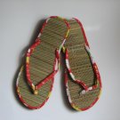 Women's Flip Flops Printed Red Bamboo Size 10