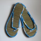 Women's Flip Flops Printed Blue Bamboo Size 9
