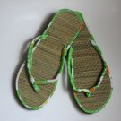 Women's Flip Flops Printed Green Bamboo Size 9