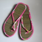 Women's Flip Flops Printed Pink Bamboo Size 9