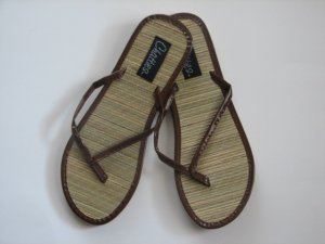 Women's Flip Flops Tatami Brown Patent Large (9/10)
