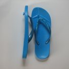 Women's Flip Flops Blue Comfort with Glitter Thong Size 5-6