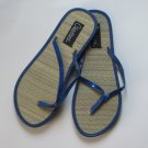 Women's Flip Flops Bamboo Like Blue Sequin Thong Size 9-10 (Large)