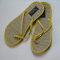Women's Flip Flops Bamboo Like Yellow Sequin Thong Size 9-10 (Large)