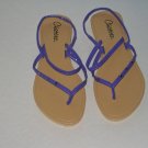 Women's Purple Thin Patent Strap Thong Sandals with Studs Size 5-6 (Small)
