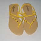 Women's Yellow Thin Patent Strap Thong Sandals with Studs Size 11 (X-Large)