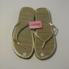 Women's Gold Bamboo Flip Flops Size 7